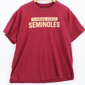 Vintage Florida State Seminoles Shirt Mens Red Short Sleeve Big Logo Graphic 2XL